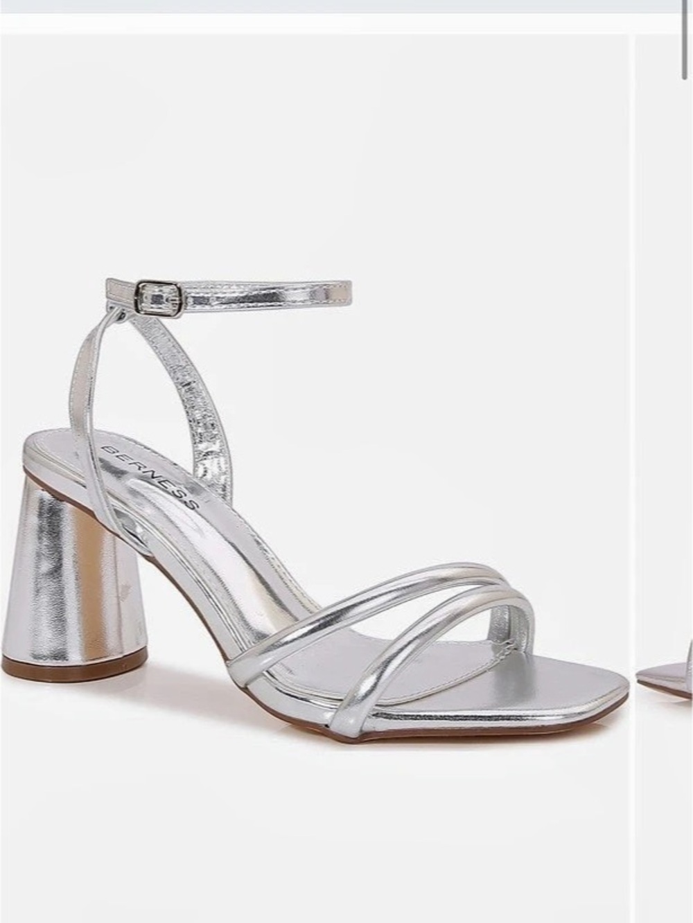 Berness Silver Block Heel